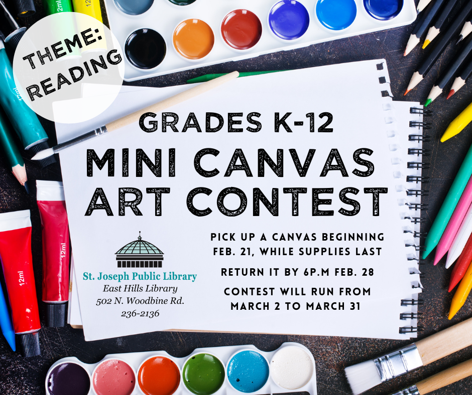 'Reading' Mini Canvas Art Contest St. Joseph Public Library